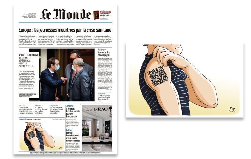 Dessin en une du journal Le Monde du 03/06/2021