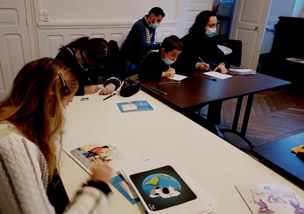 Académie du Climat et cartooning for Peace atelier public photo